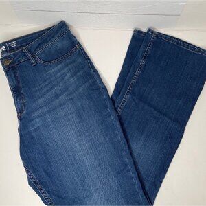 Lee Boot Cut Dark Wash Blue Denim Jeans Regular Fit Med Rise Womens 16 Medium